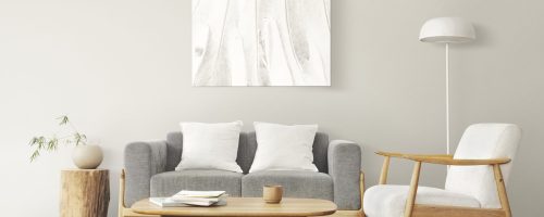 picture frame on a wall with scandinavian home interior
